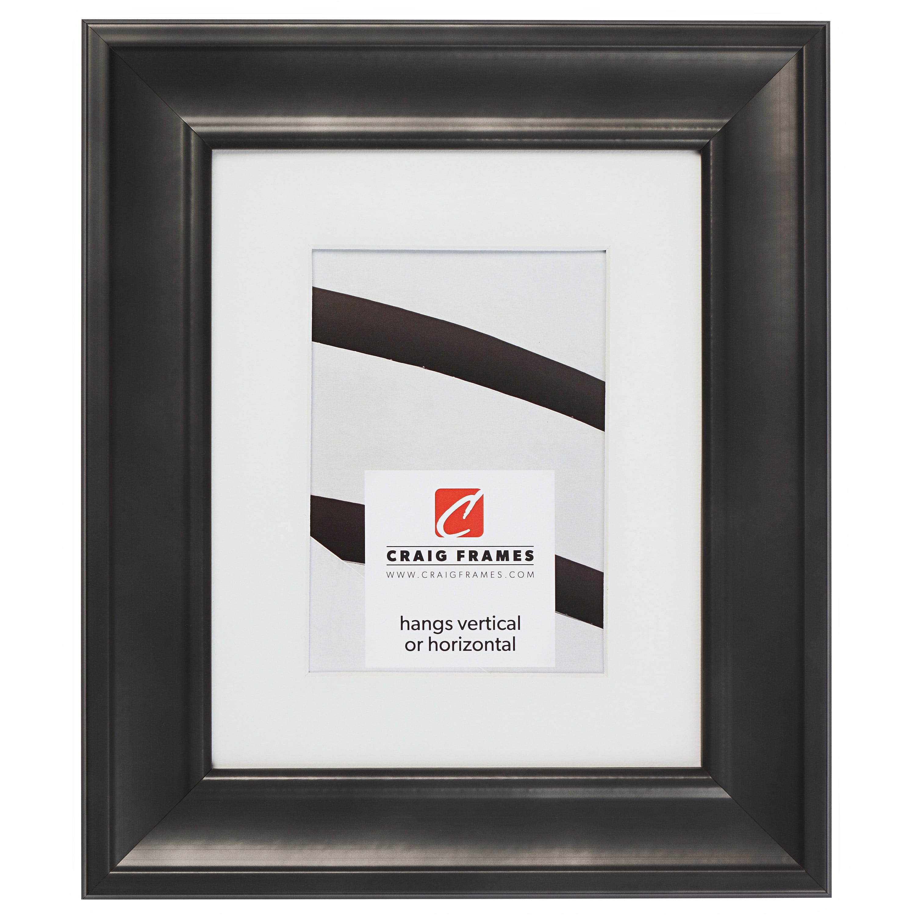 Craig Frames Martin, 18x36 inch Black Picture Frame Matted for a 14x32 ...