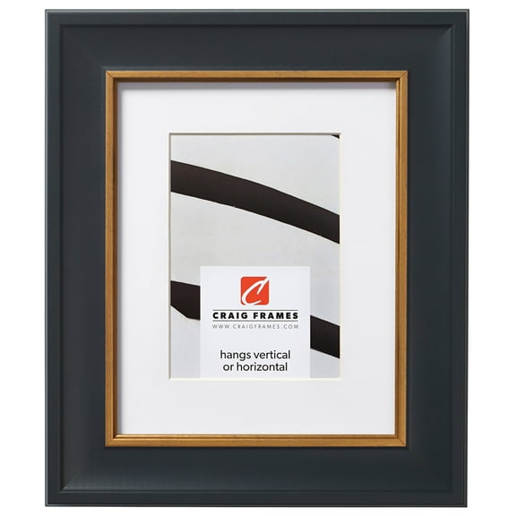 Craig Frames Martin, 20x24 inch Black and Gold Picture Frame Matted for a 16x20 Photo