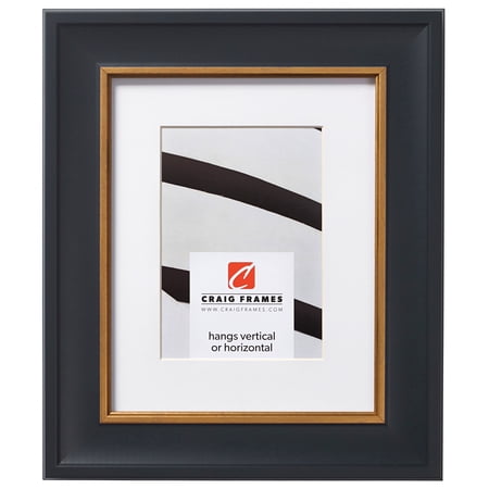 Craig Frames Martin, 24x36 inch Black and Gold Picture Frame Matted for a 20x30 Photo