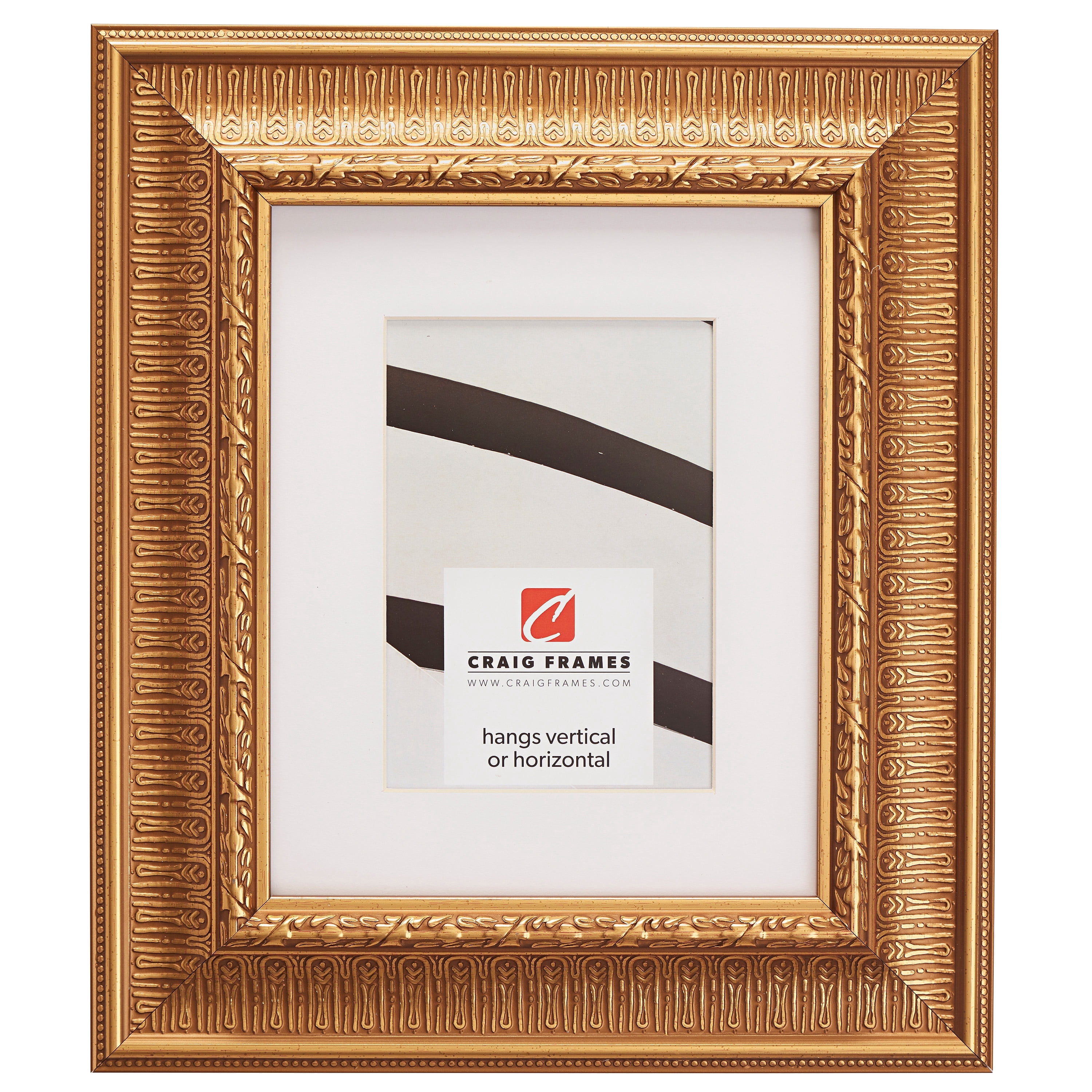 Craig Frames Maximus, 18x24 inch Roman Gold Picture Frame Matted for a 12x18 Photo