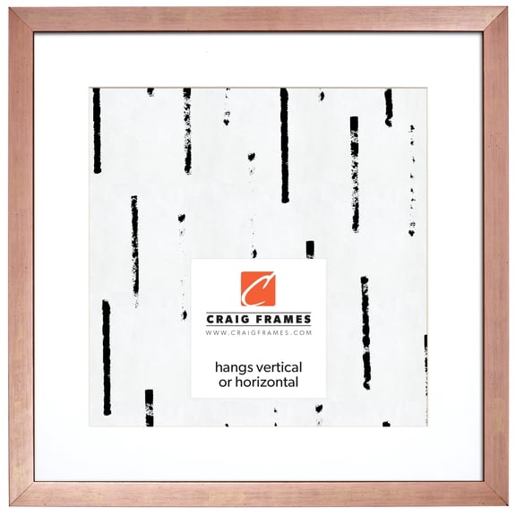 Craig Frames Milano, 12x12 inch Picture Frame Matted for a 9x9 Photo, Rose Gold