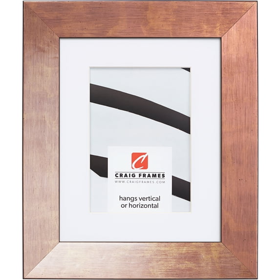 Craig Frames Milano 150, 14x18 inch Picture Frame Matted for a 10x13 Photo, Rose Gold