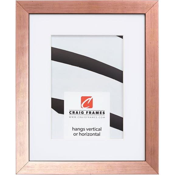 Craig Frames Milano, 18x24 inch Picture Frame Matted for a 12x18 Photo, Rose Gold
