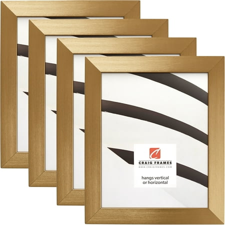 Craig Frames Modern Aesthetics 125, 12x12 inch Picture Frame, Gold, Set of 4