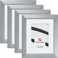 thumbnail image 1 of Craig Frames Modern Aesthetics 125, 12x36 inch Picture Frame Matted for a 8x32 Photo, Silver, Set of 4, 1 of 5