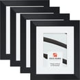 thumbnail image 1 of Craig Frames Modern Aesthetics 125, 14x20 inch Picture Frame Matted for a 11x17 Photo, Black, Set of 4, 1 of 5