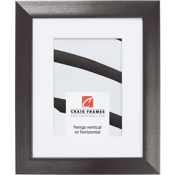 Craig Frames Modern Aesthetics 125, 17x22 inch Picture Frame Matted for a 13x19 Photo, Charcoal
