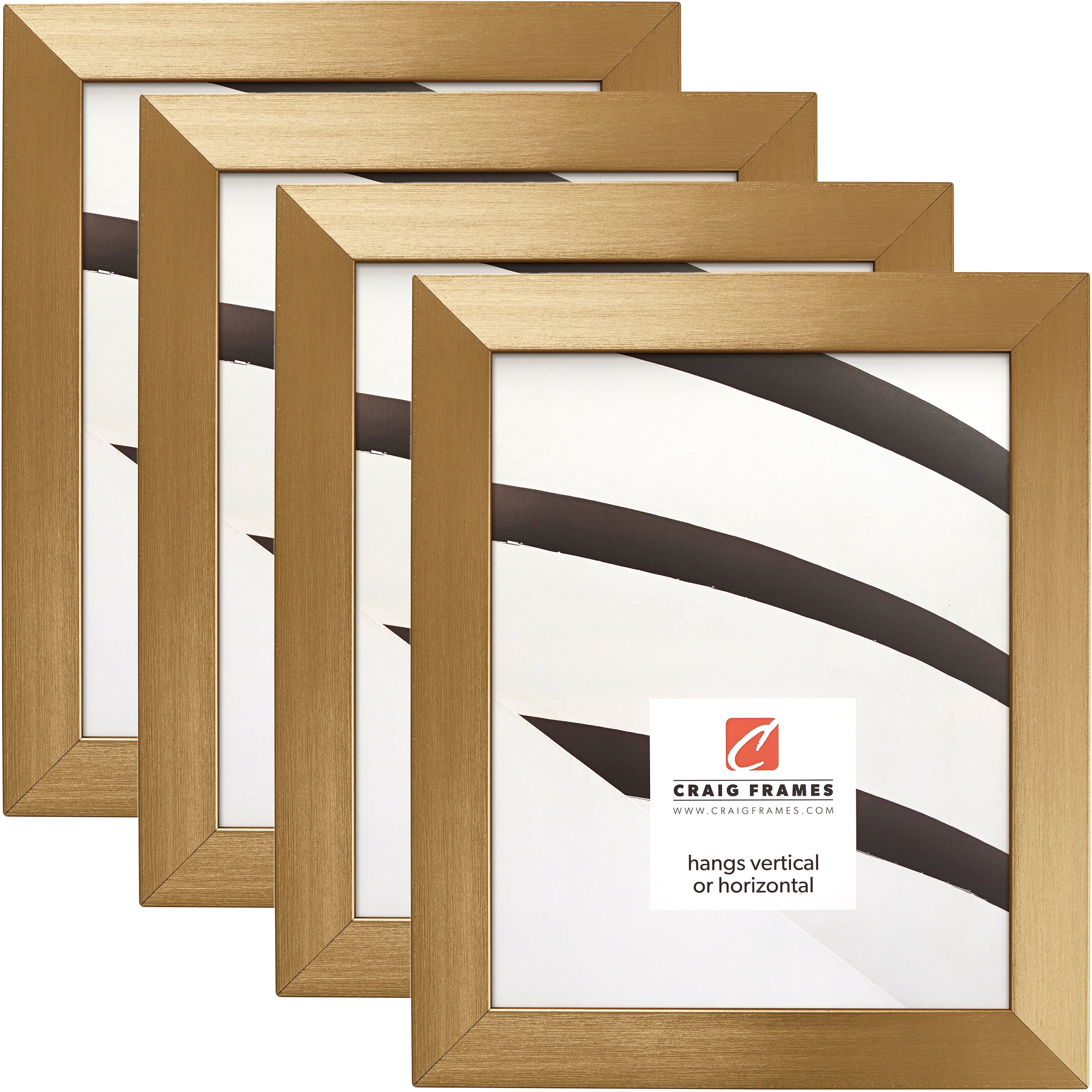 Craig Frames Modern Aesthetics 125, 18x24 inch Picture Frame, Gold, Set of 4