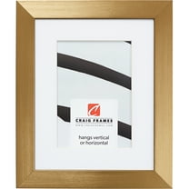 Craig Frames Modern Aesthetics 125, 19x25 inch Picture Frame Matted for a 14x20 Photo, Gold