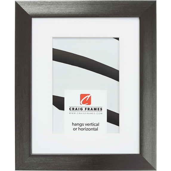 Craig Frames Modern Aesthetics 125, 22x28 inch Picture Frame Matted for a 18x24 Photo, Charcoal