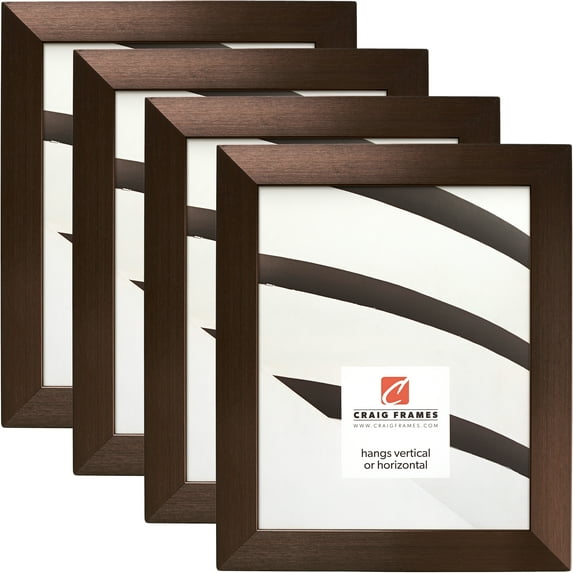 Craig Frames Modern Aesthetics 125, 4x10 inch Picture Frame, Bronze, Set of 4