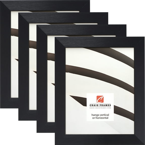 Craig Frames Modern Aesthetics 125, 5x7 inch Picture Frame, Black, Set of 4