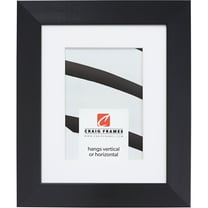 Craig Frames Modern Aesthetics 150, 10x13 inch Picture Frame Matted for a 7x10 Photo, Black