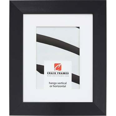 Craig Frames Modern Aesthetics 150, 10x13 inch Picture Frame Matted for a 7x10 Photo, Black
