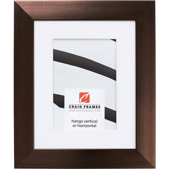 Craig Frames Modern Aesthetics 150, 12x16 inch Picture Frame Matted for a 8x12 Photo, Bronze