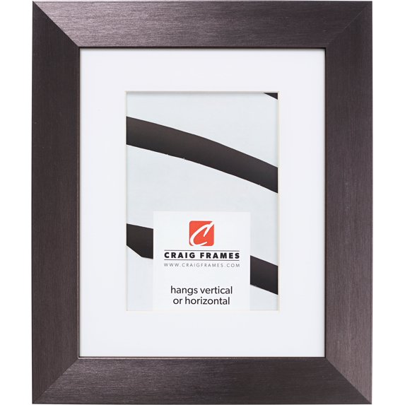 Craig Frames Modern Aesthetics 150, 12x36 inch Picture Frame Matted for a 8x32 Photo, Charcoal