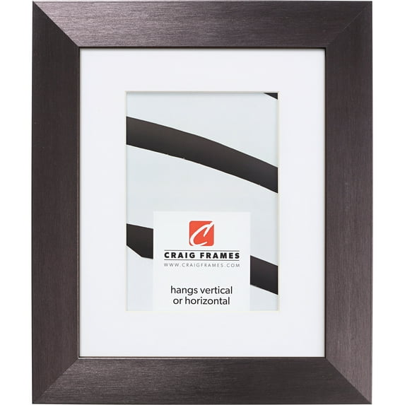Craig Frames Modern Aesthetics 150, 16x22 inch Picture Frame Matted for a 12x18 Photo, Charcoal