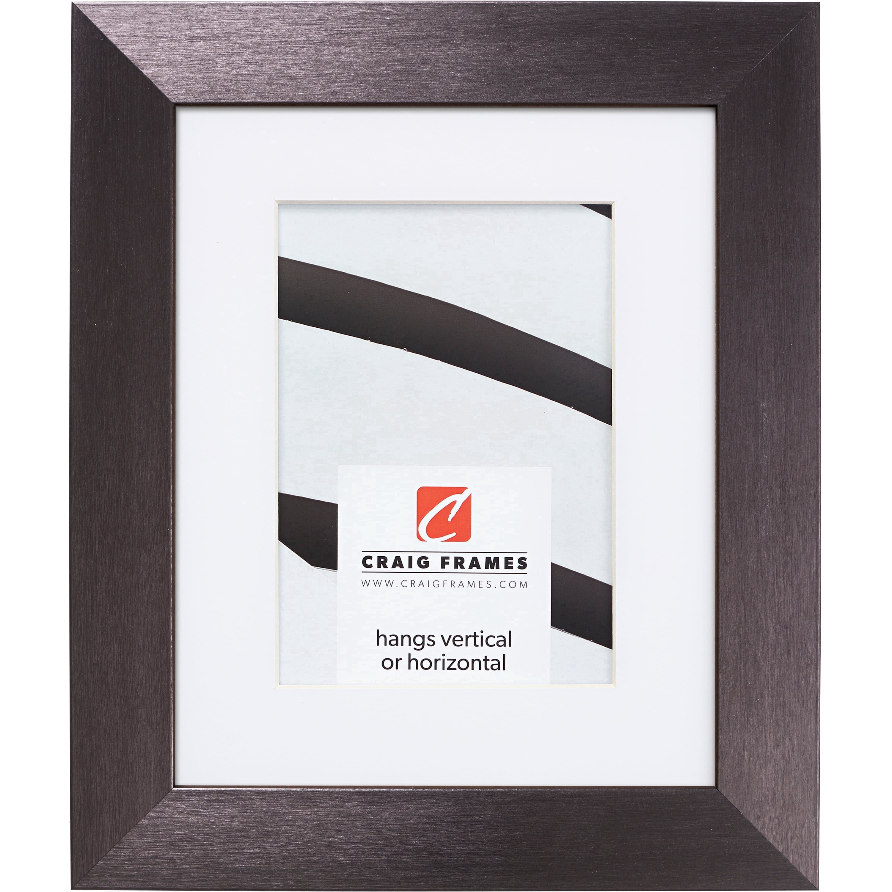 Craig Frames Modern Aesthetics 150, 18x24 inch Picture Frame Matted for a 12x18 Photo, Charcoal