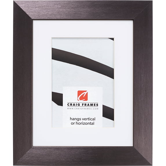 Craig Frames Modern Aesthetics 150, 18x24 inch Picture Frame Matted for a 12x18 Photo, Charcoal
