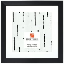 Craig Frames Modern Aesthetics 150, 20x20 inch Picture Frame Matted for a 16x16 Photo, Black