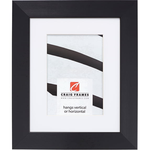 Craig Frames Modern Aesthetics 150, 20x27 inch Picture Frame Matted for a 16x24 Photo, Black