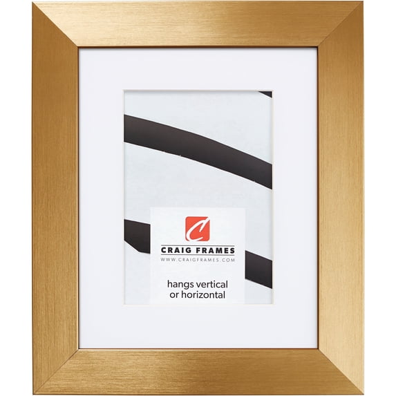 Craig Frames Modern Aesthetics 150, 20x27 inch Picture Frame Matted for a 16x24 Photo, Gold