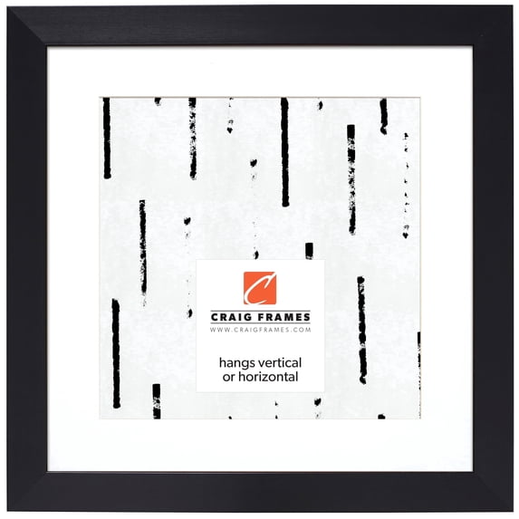 Craig Frames Modern Aesthetics 150, 24x24 inch Picture Frame Matted for a 20x20 Photo, Black