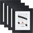 thumbnail image 1 of Craig Frames Modern Aesthetics 150, 8x10 inch Picture Frame Matted for a 5x7 Photo, Black, Set of 4, 1 of 5