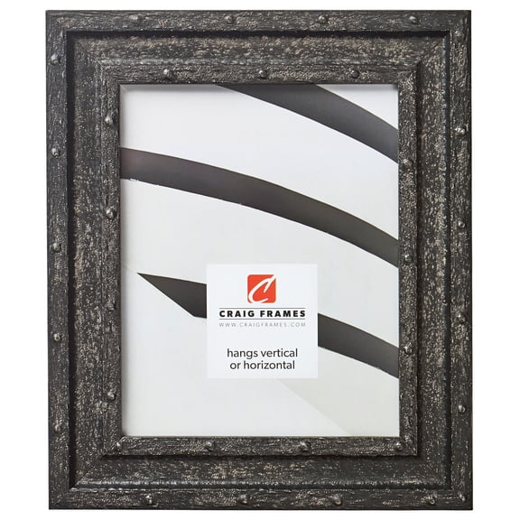 Craig Frames Nautilus, 4x10 inch Picture Frame, Industrial Iron Black