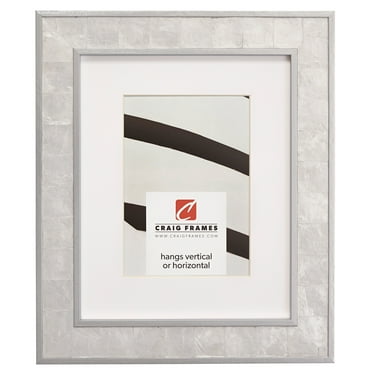 Craig Frames Opulence, 11x14 inch Silver Mother of Pearl Picture Frame Matted for a 8x10 Photo