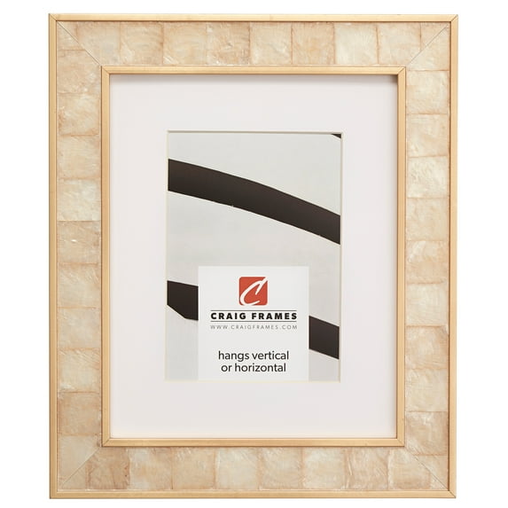 Craig Frames Opulence, 16x22 inch Gold Mother of Pearl Picture Frame Matted for a 12x18 Photo