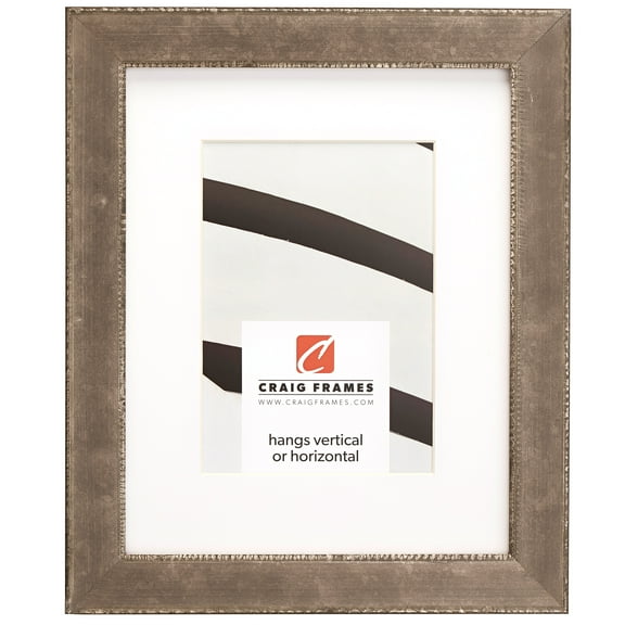 Craig Frames Patina 125, 10x13 inch Silver and Black Picture Frame Matted for a 7x10 Photo