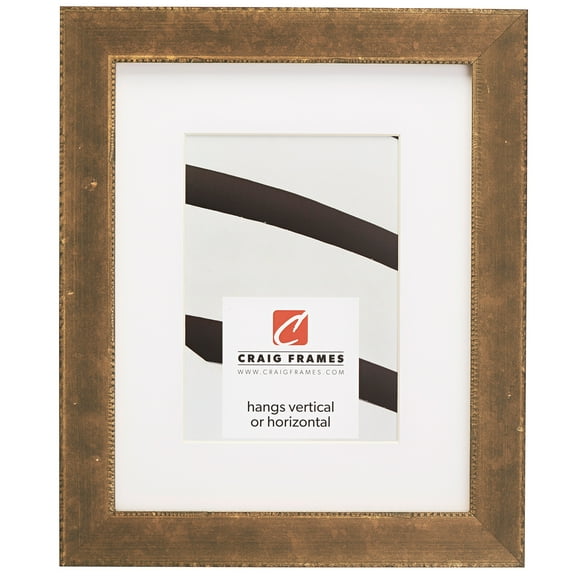 Craig Frames Patina 125, 11x17 inch Copper and Black Picture Frame Matted for a 8x12 Photo