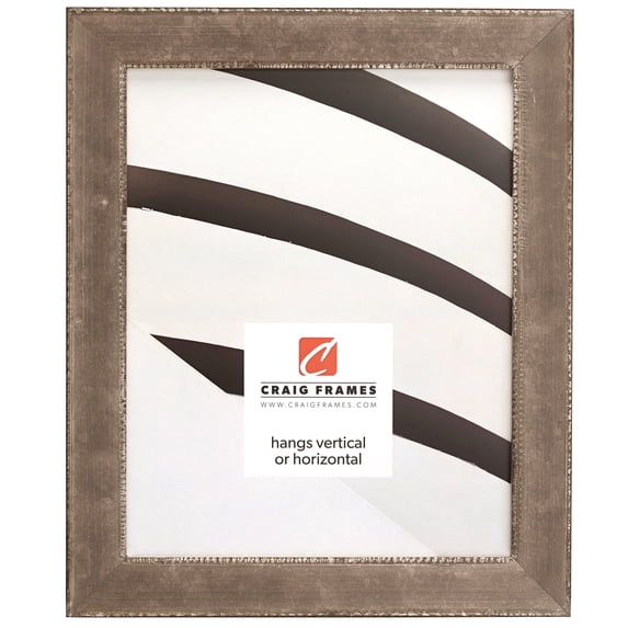 Craig Frames Patina 125, 24x24 inch Picture Frame, Silver and Black