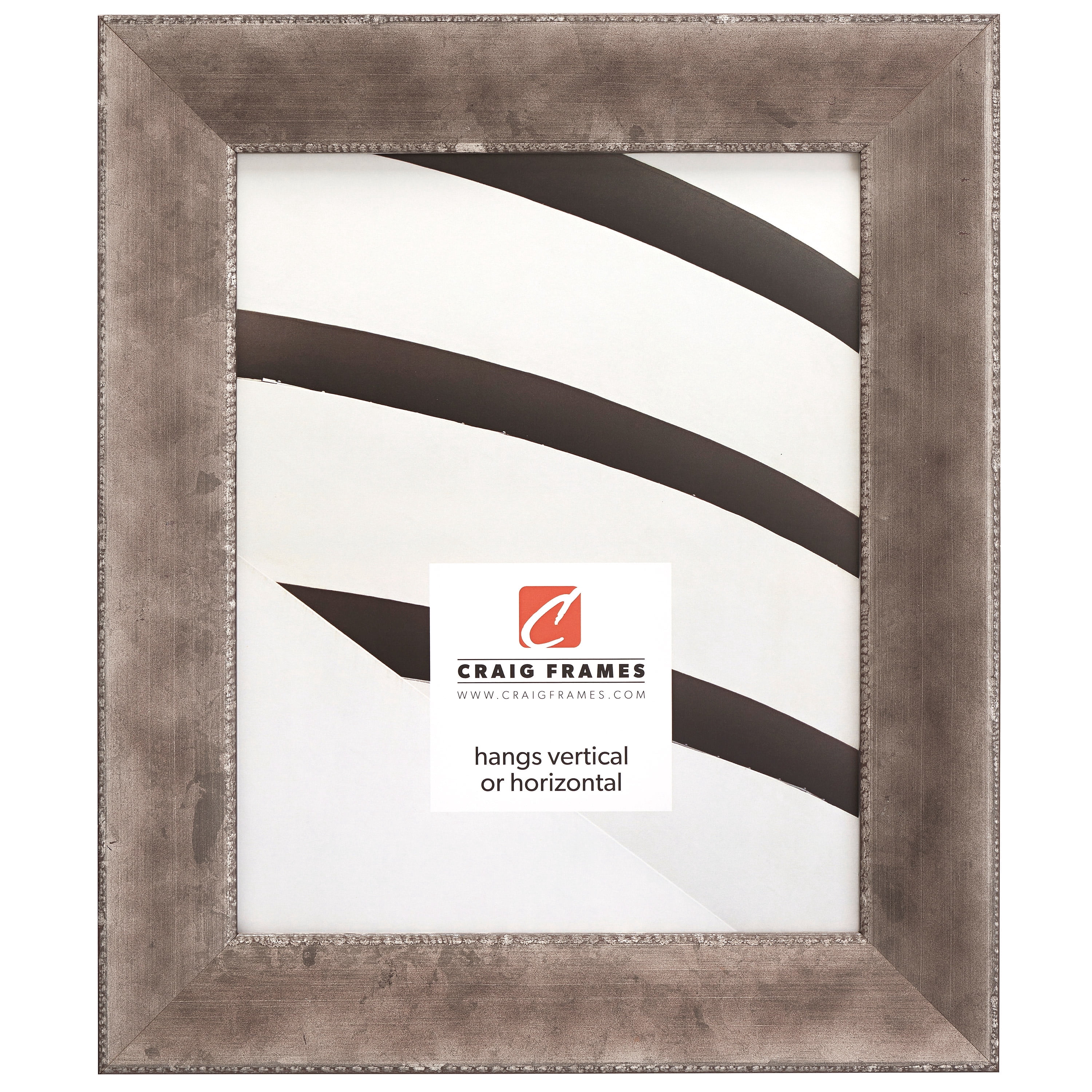 Craig Frames Patina 175, 18x24 inch Picture Frame, Silver and Black