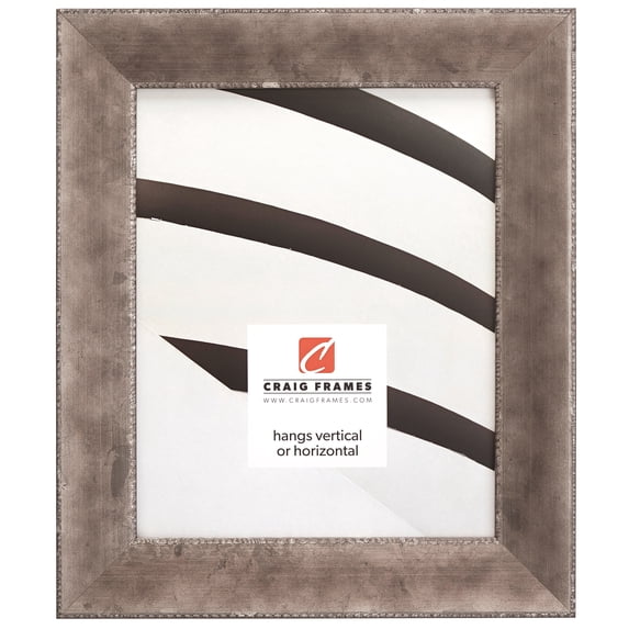 Craig Frames Patina 175, 24x24 inch Picture Frame, Silver and Black