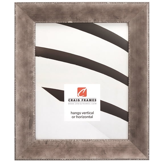 Craig Frames Patina 175, 4x10 inch Picture Frame, Silver and Black