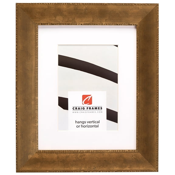 Craig Frames Patina 175, 8x10 inch Copper and Black Picture Frame Matted for a 5x7 Photo