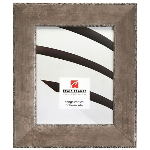 Craig Frames Patina 225, 11x17 inch Picture Frame, Silver and Black