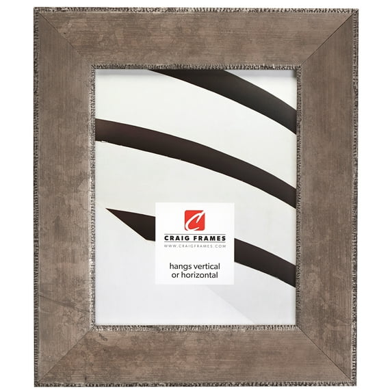 Craig Frames Patina 225, 12x36 inch Picture Frame, Silver and Black