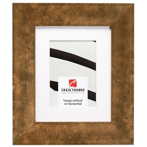 Craig Frames Patina 225, 14x20 inch Copper and Black Picture Frame Matted for a 11x17 Photo