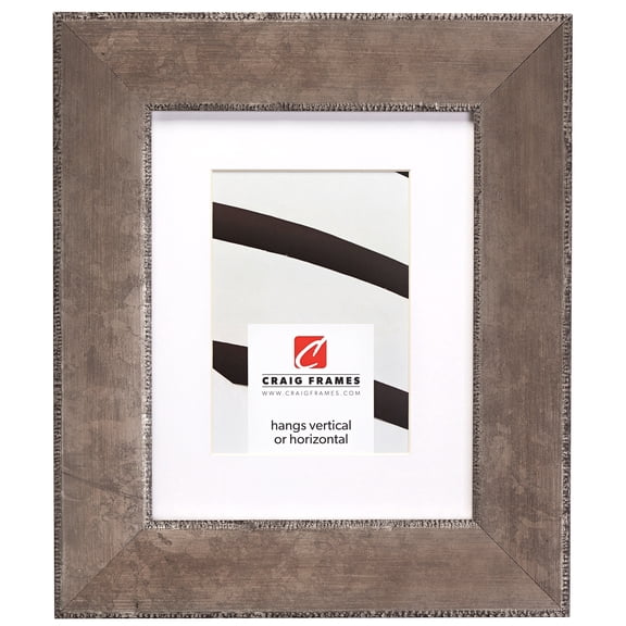 Craig Frames Patina 225, 20x20 inch Silver and Black Picture Frame Matted for a 16x16 Photo