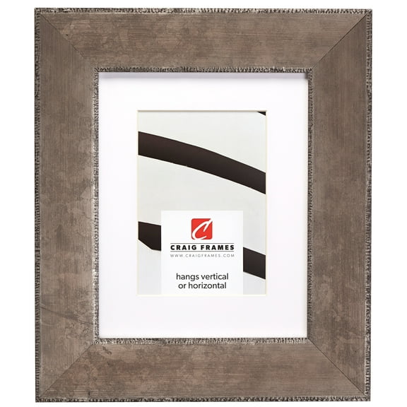 Craig Frames Patina 225, 20x24 inch Silver and Black Picture Frame Matted for a 16x20 Photo