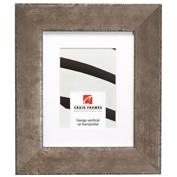 Craig Frames Patina 225, 24x24 inch Silver and Black Picture Frame Matted for a 20x20 Photo