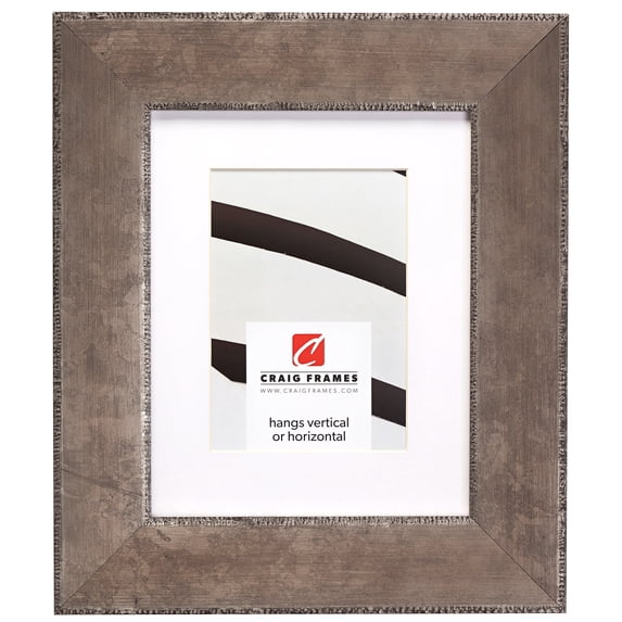 Craig Frames Patina 225, 24x36 inch Silver and Black Picture Frame Matted for a 20x30 Photo