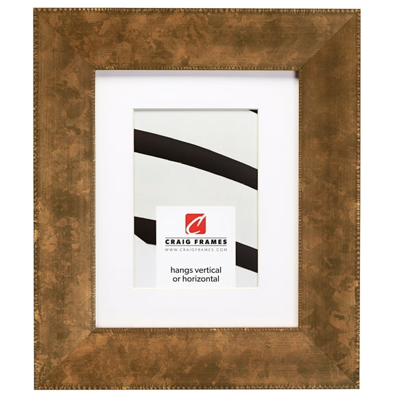 Craig Frames Patina 225, 8.5x11 inch Copper and Black Picture Frame Matted for a 6x9 Photo
