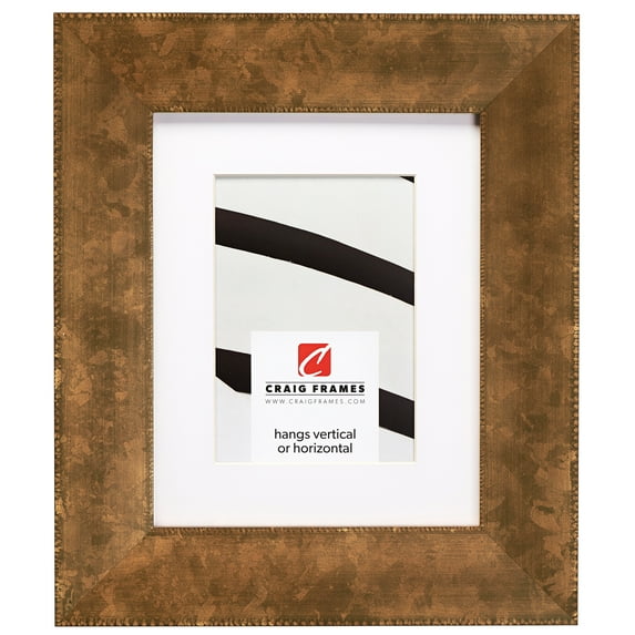 Craig Frames Patina 225, 8x10 inch Copper and Black Picture Frame Matted for a 5x7 Photo