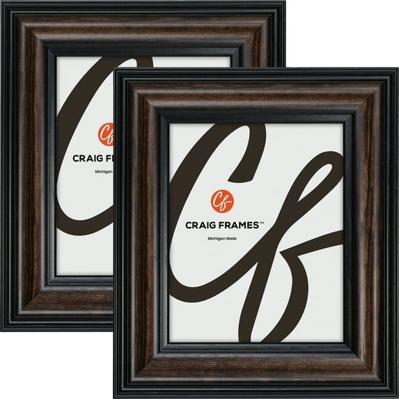 Craig Frames Potomac, 14x24 inch Picture Frame, Walnut Brown, Set of 2
