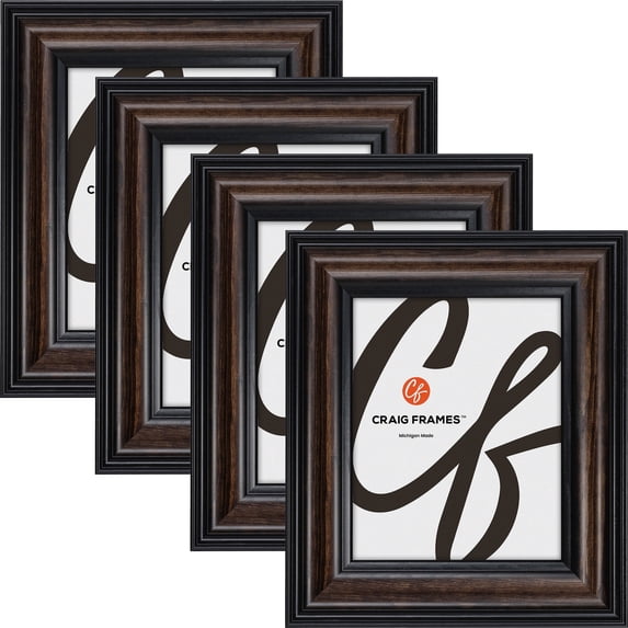 Craig Frames Potomac, 15x22 inch Picture Frame, Walnut Brown, Set of 4