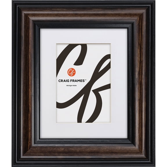 Craig Frames Potomac, 20x24 inch Walnut Brown Picture Frame Matted for an 16x20 Photo
